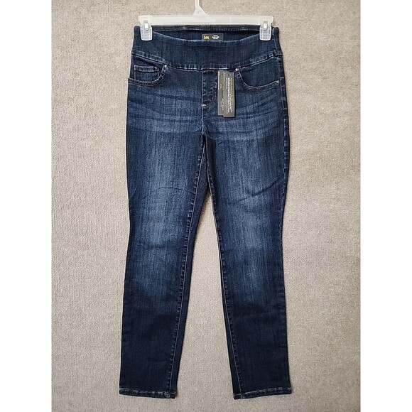 Lee Sculpting Slim Fit Slim Leg Jeans Womens 8 Blue Pull On Stretch Slimming NEW - Picture 1 of 9
